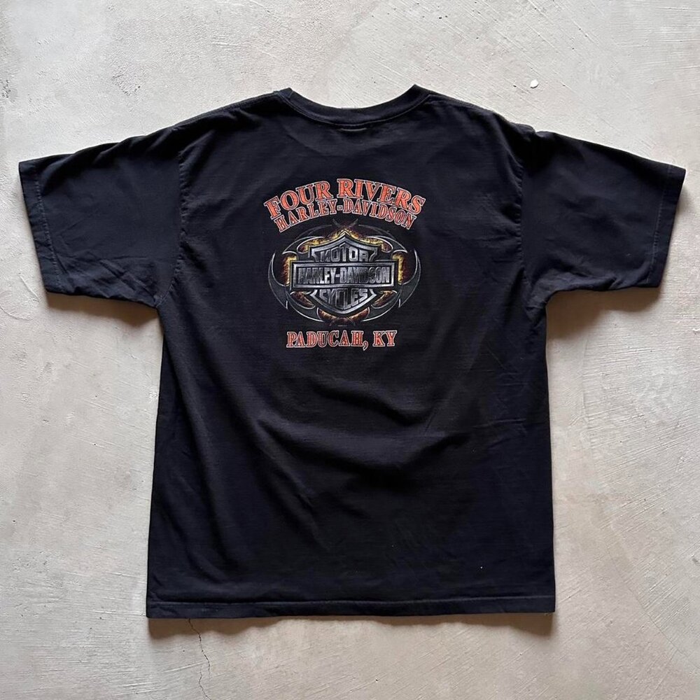 2000s harley davidson black graphic tee